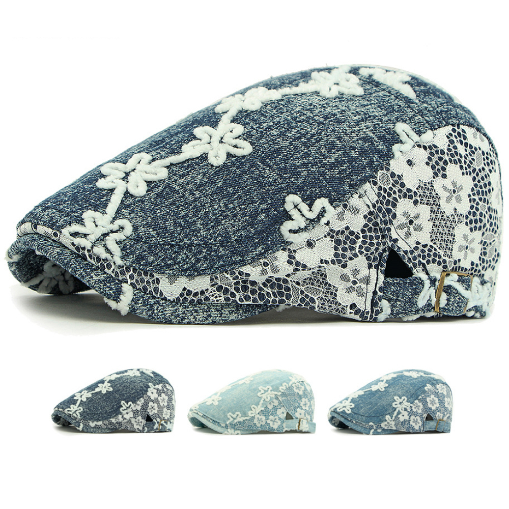 Newsboy Cap Ivy - HT4801 Beret Cap Men Women Flower