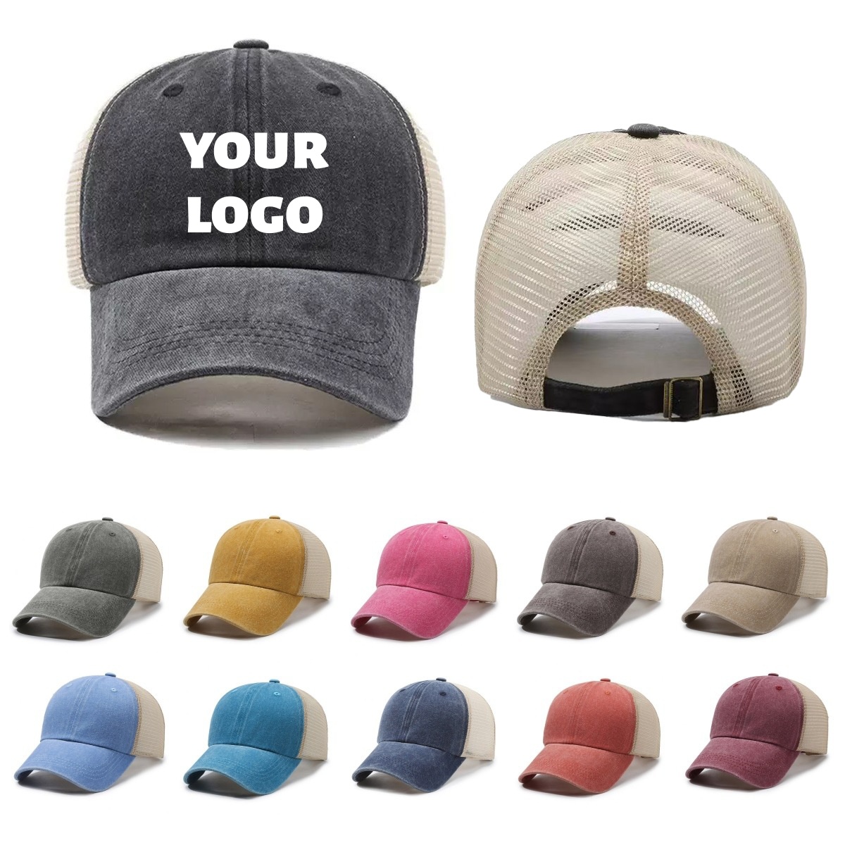 Custom Logo Washed Mesh Cap Br - Visor Sun Hat recensie en prijs