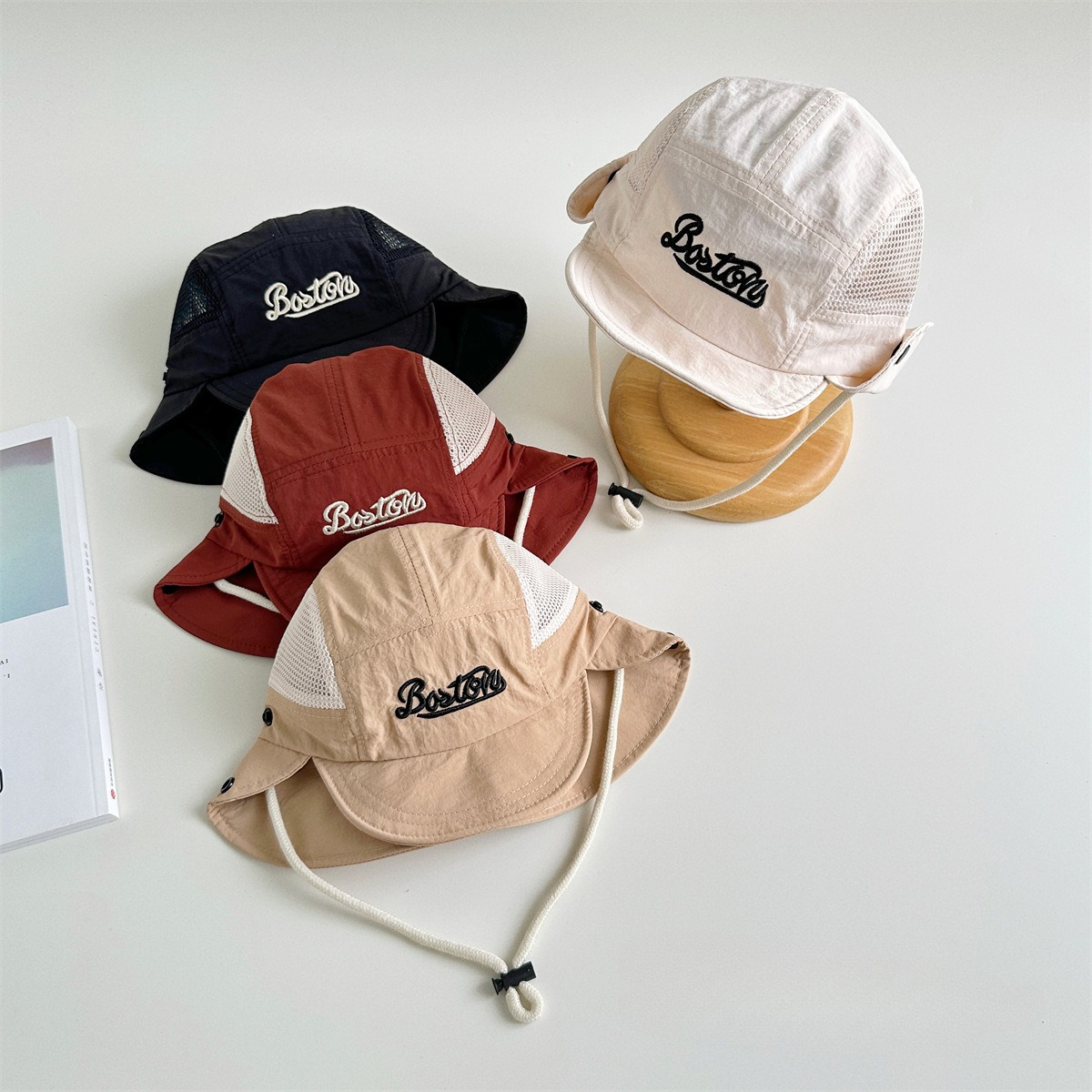 Letter Embroidered Baby Sun Ha - Bucket Hat Cotton recensie en prijs