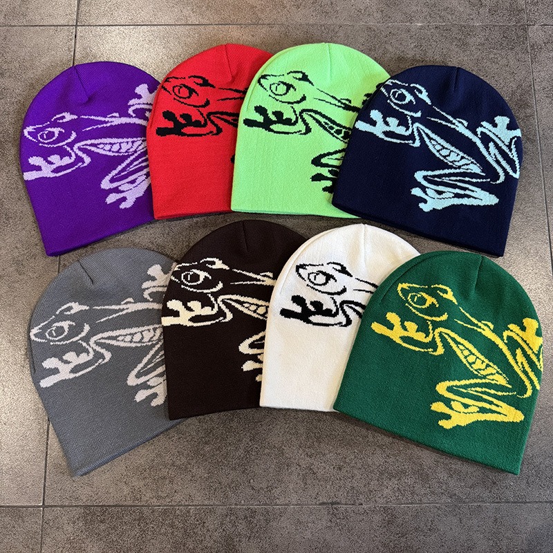 Tree Frog Print Beanie Men Wom - Beanie Cuffed Knit recensie en prijs