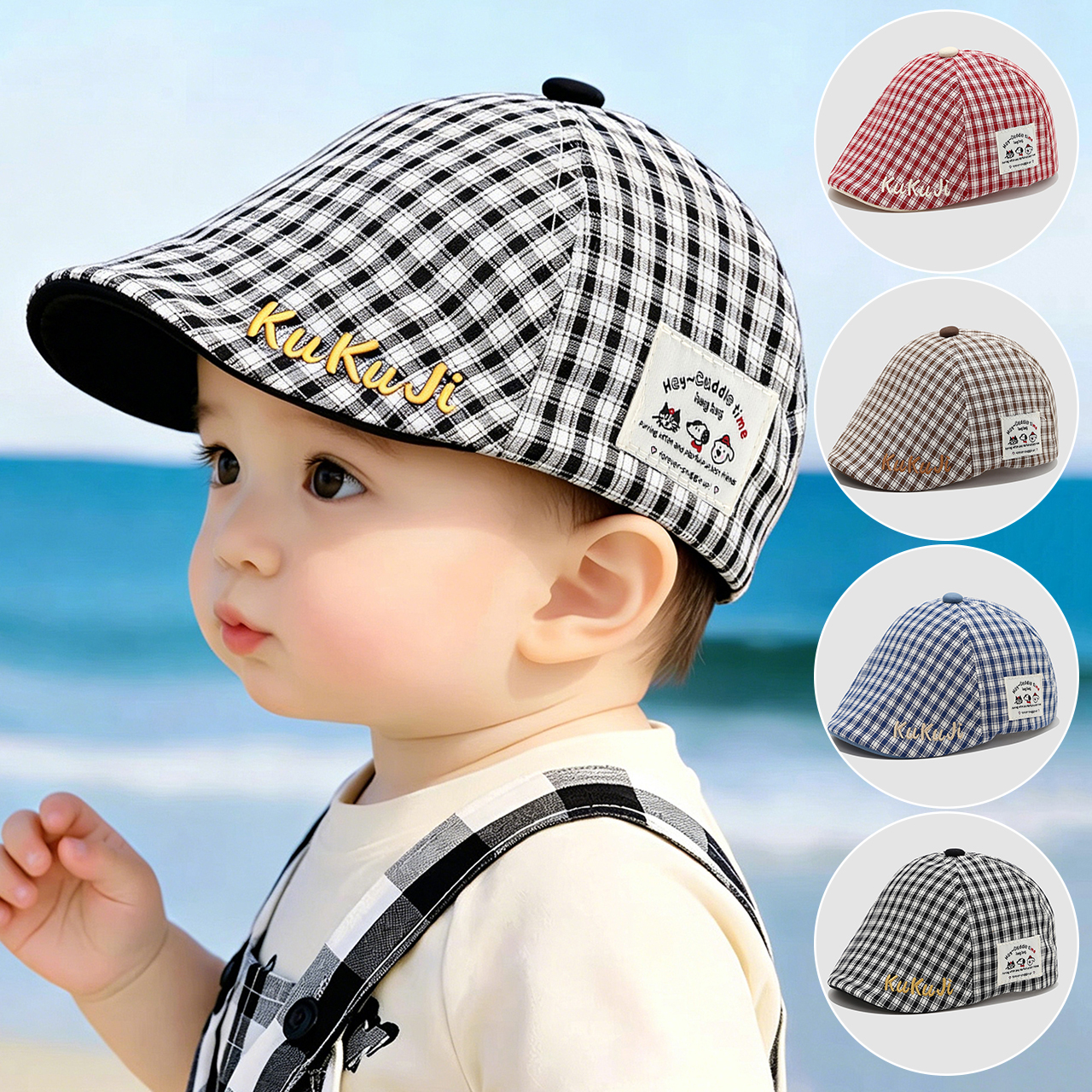 Fashion Children Checkered Ber - Visor Sun Hat recensie en prijs