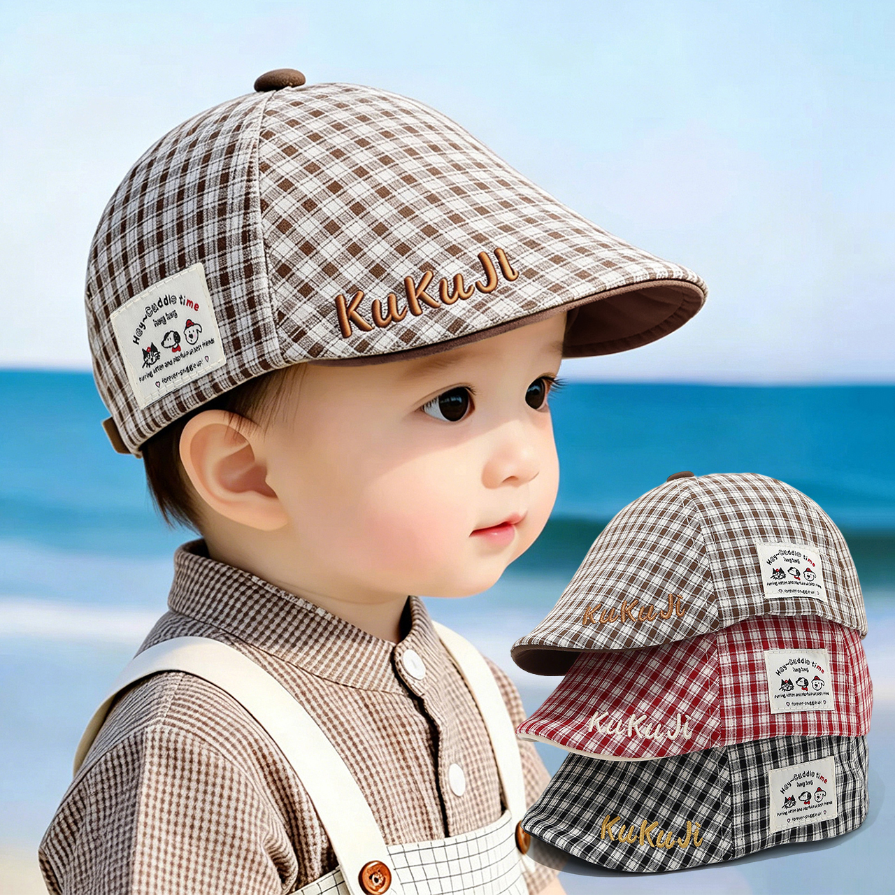 Fashion Children Checkered Ber - Visor Sun Hat recensie en prijs