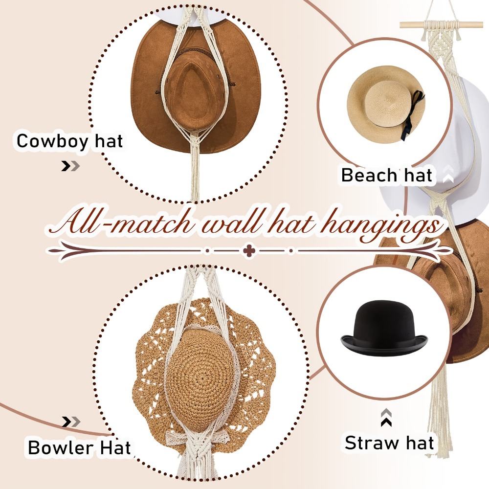 Bohemian Macrame Hat Hanger Ha - Sun Hat Wide Brim recensie en prijs