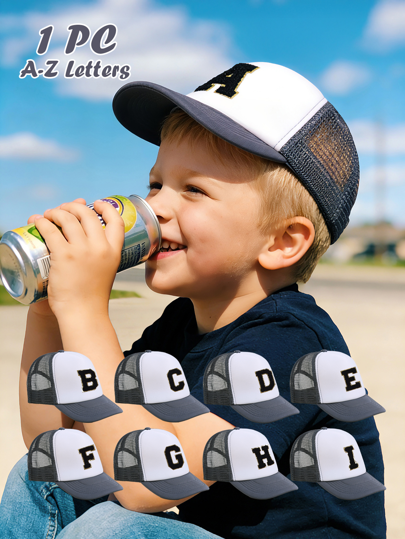 1pc Gray Hat With 26-Letter Pa - Visor Sun Hat recensie en prijs