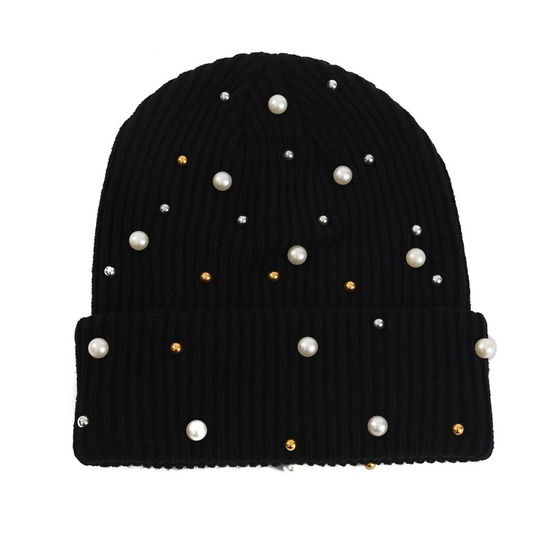 Women's Winter Faux Pearl Embe - Beanie Cuffed Knit recensie en prijs