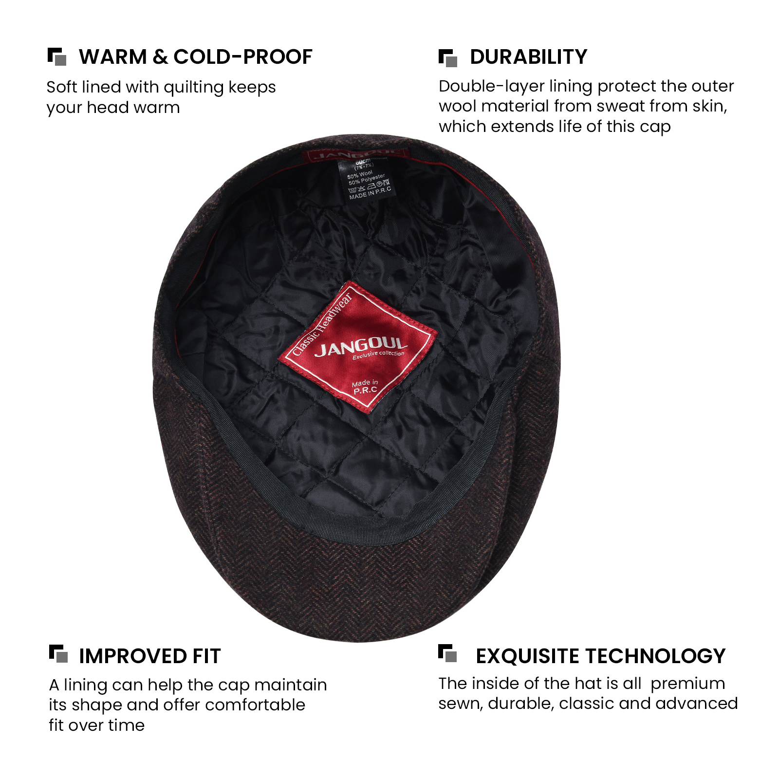 JANGOUL Herringbone Flat Ivy N - Newsboy Cap Ivy recensie en prijs
