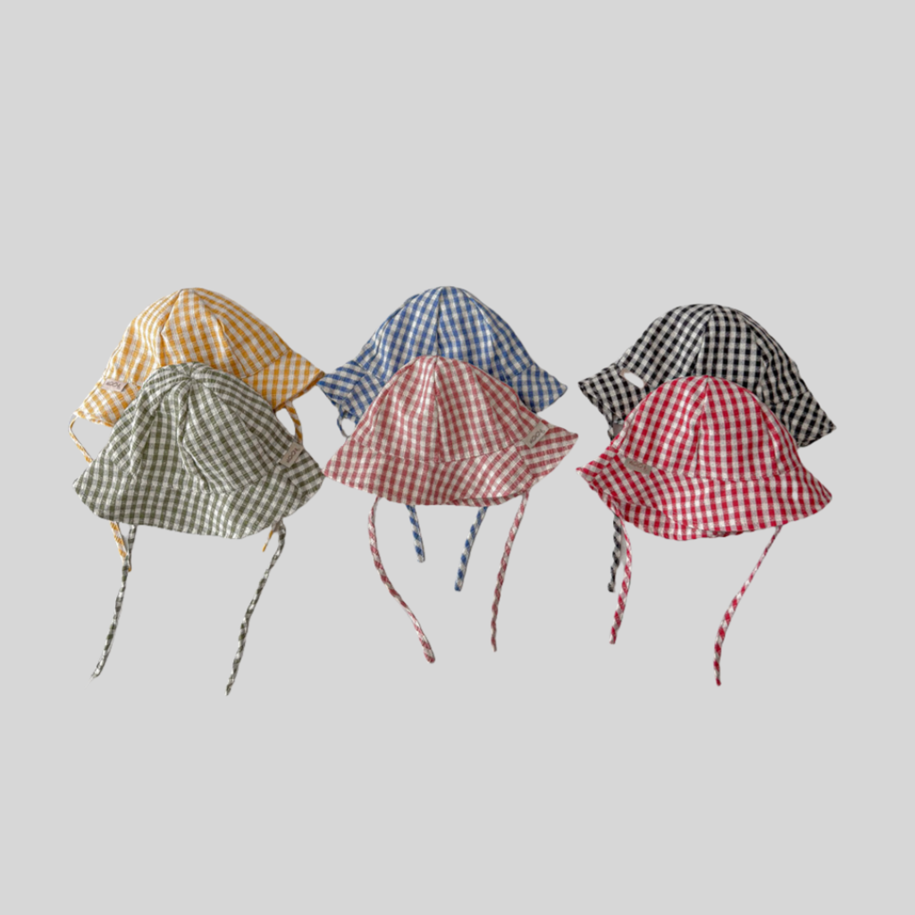 Ins Style Plaid Baby Bucket Ha - Sun Hat Wide Brim recensie en prijs