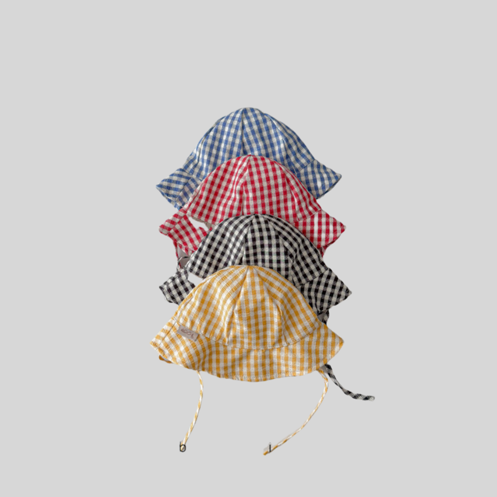 Ins Style Plaid Baby Bucket Ha - Sun Hat Wide Brim recensie en prijs