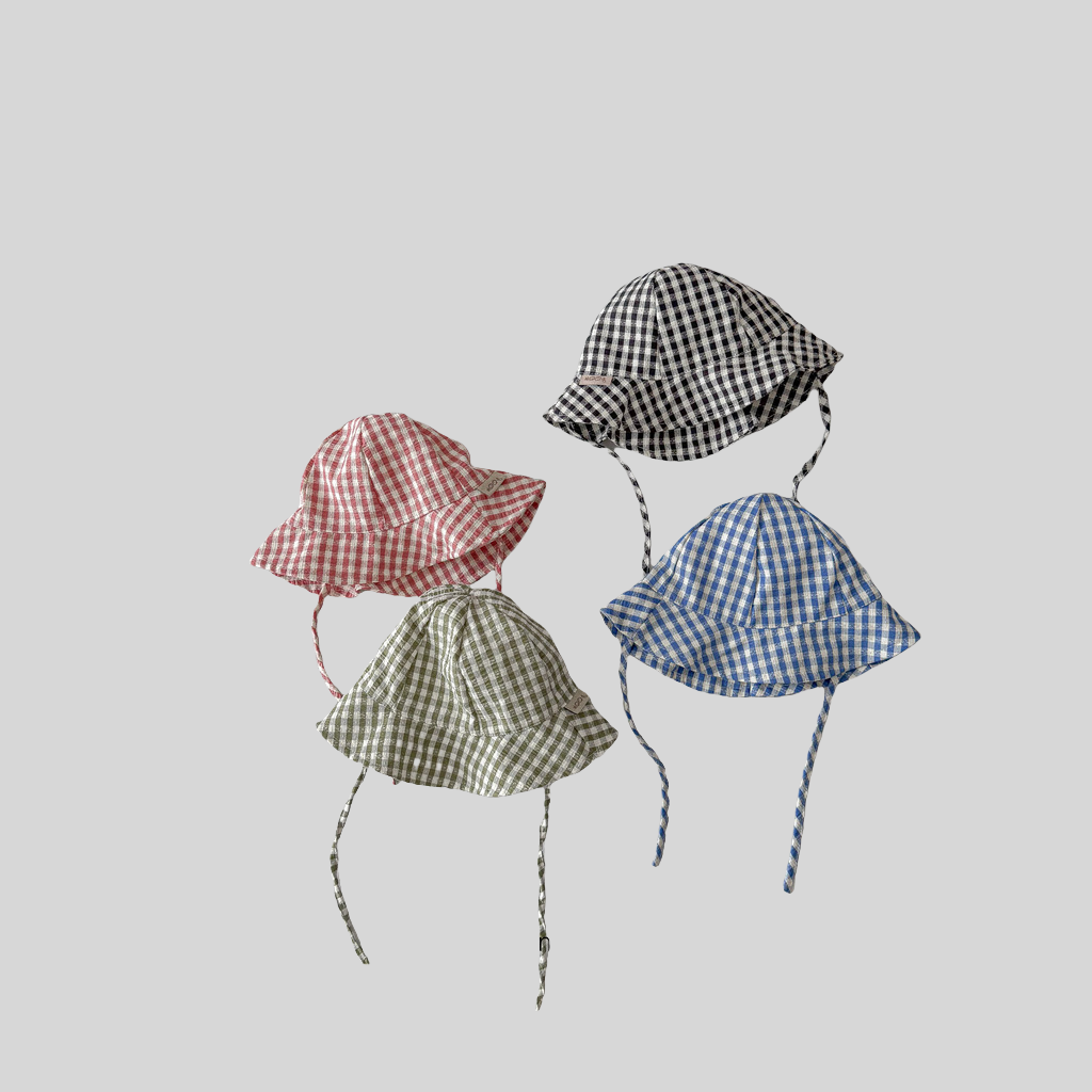 Ins Style Plaid Baby Bucket Ha - Sun Hat Wide Brim recensie en prijs